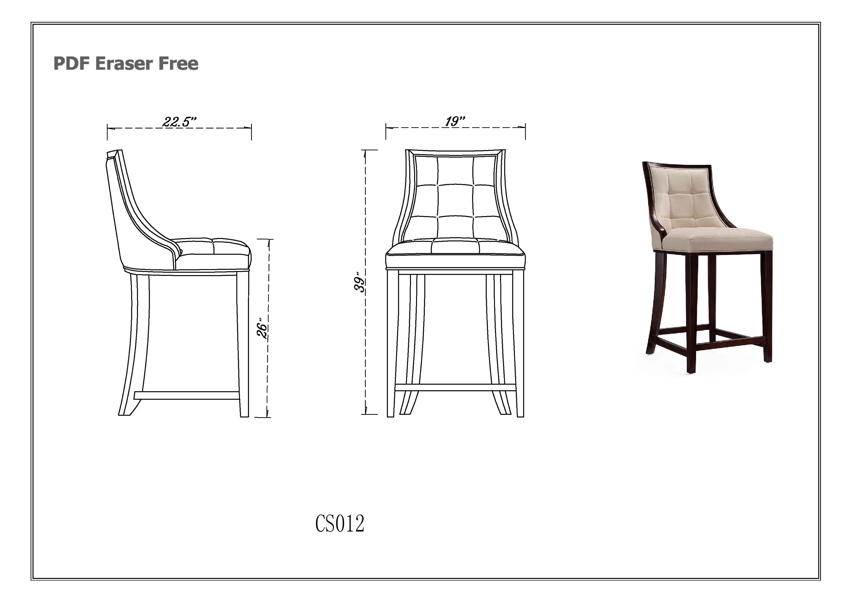 Fifth Ave Counter Stool in Pearl White and Walnut - Image 3