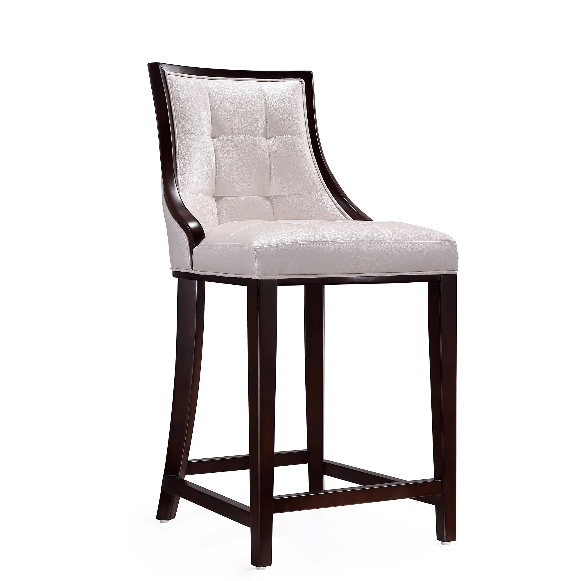 Fifth Ave Counter Stool in Pearl White and Walnut (set of 3) - Image 4