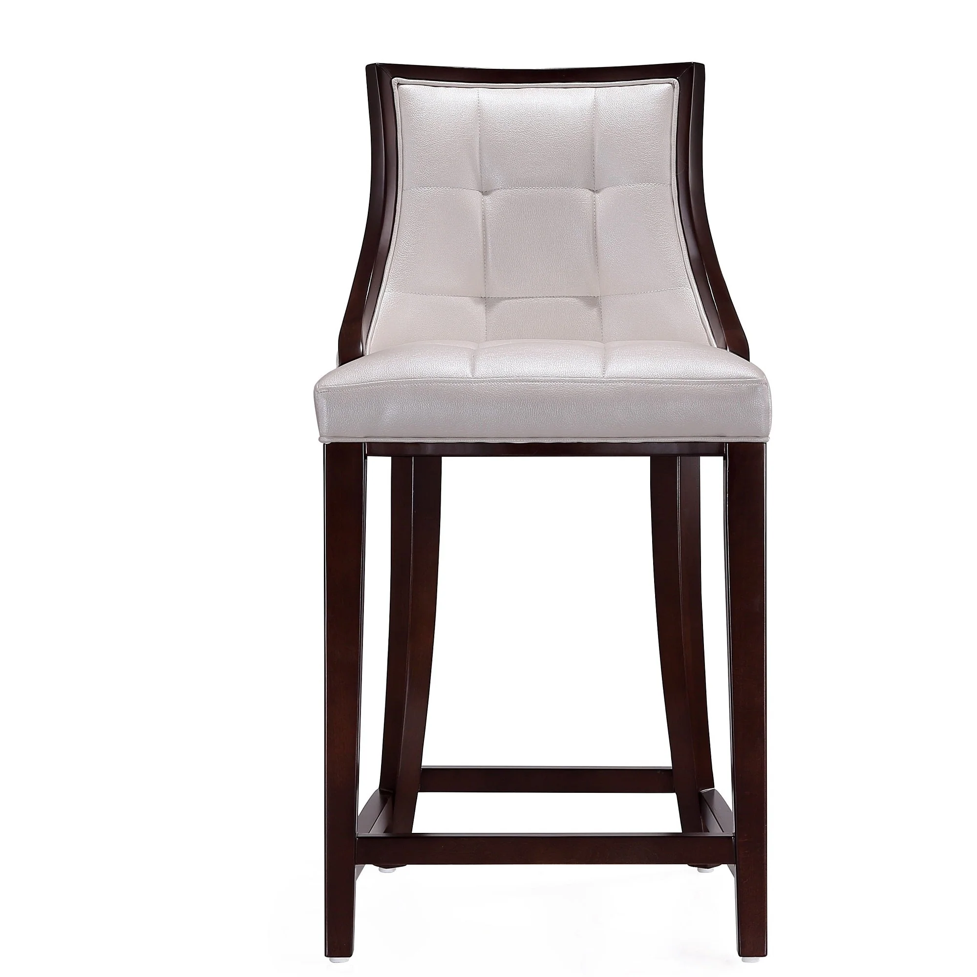 Fifth Ave Counter Stool in Pearl White and Walnut (set of 3) - Image 5