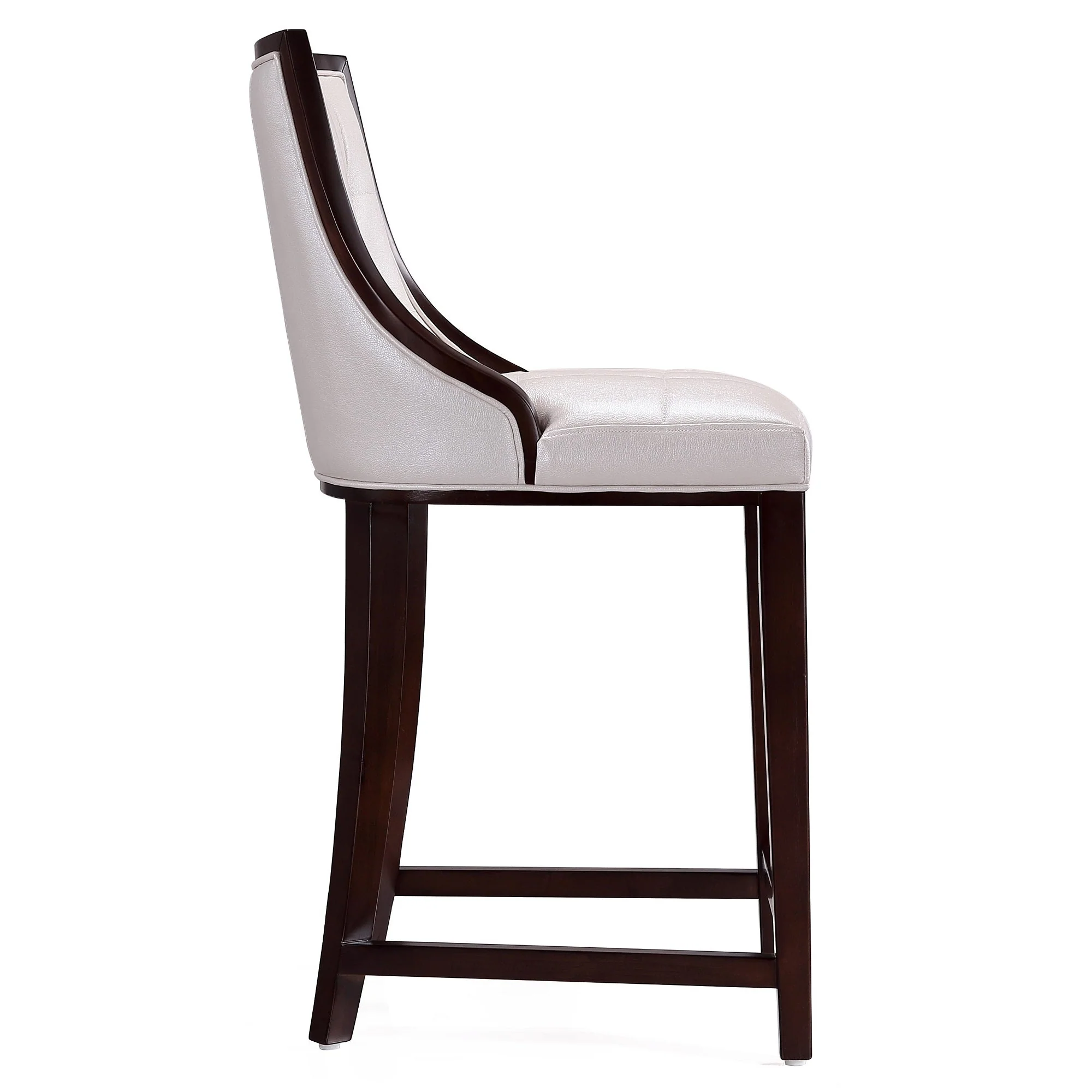 Fifth Ave Counter Stool in Pearl White and Walnut (set of 3) - Image 6