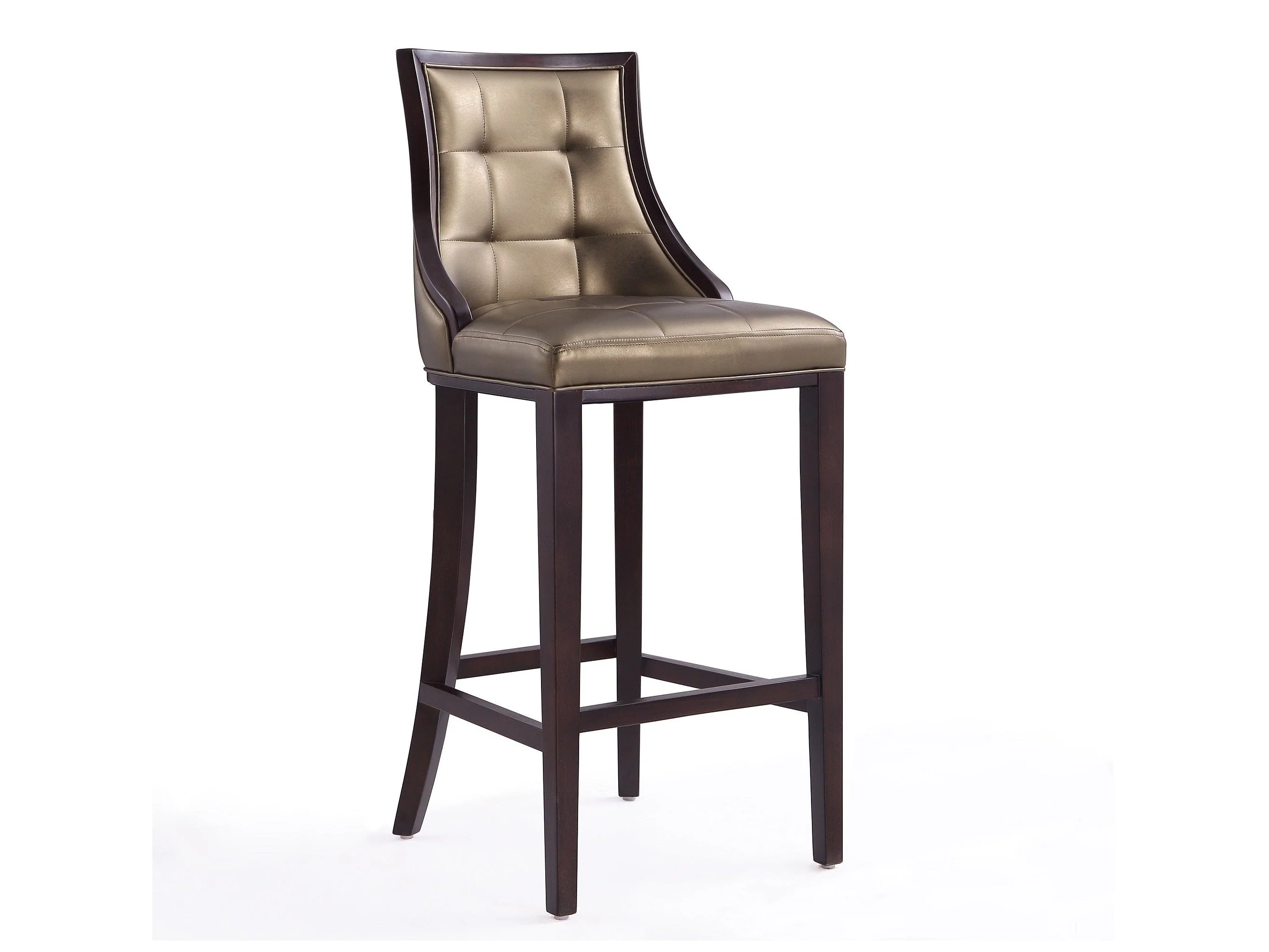 Fifth Avenue Bar Stool in Bronze and Walnut