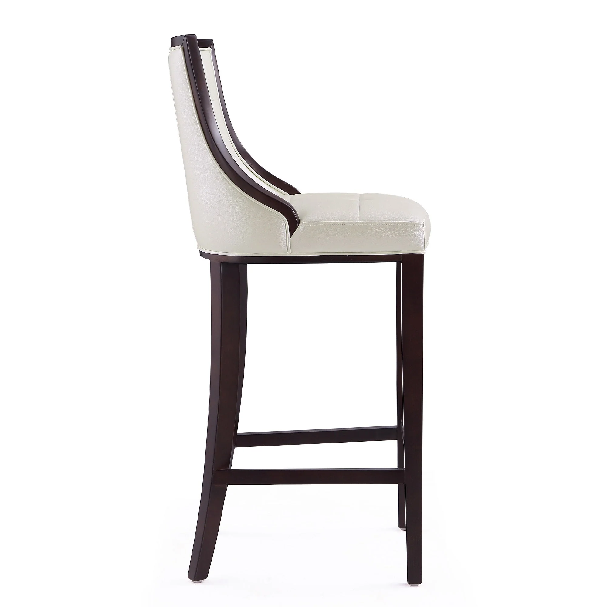 Fifth Avenue Bar Stool in Pearl White and Walnut - Image 5