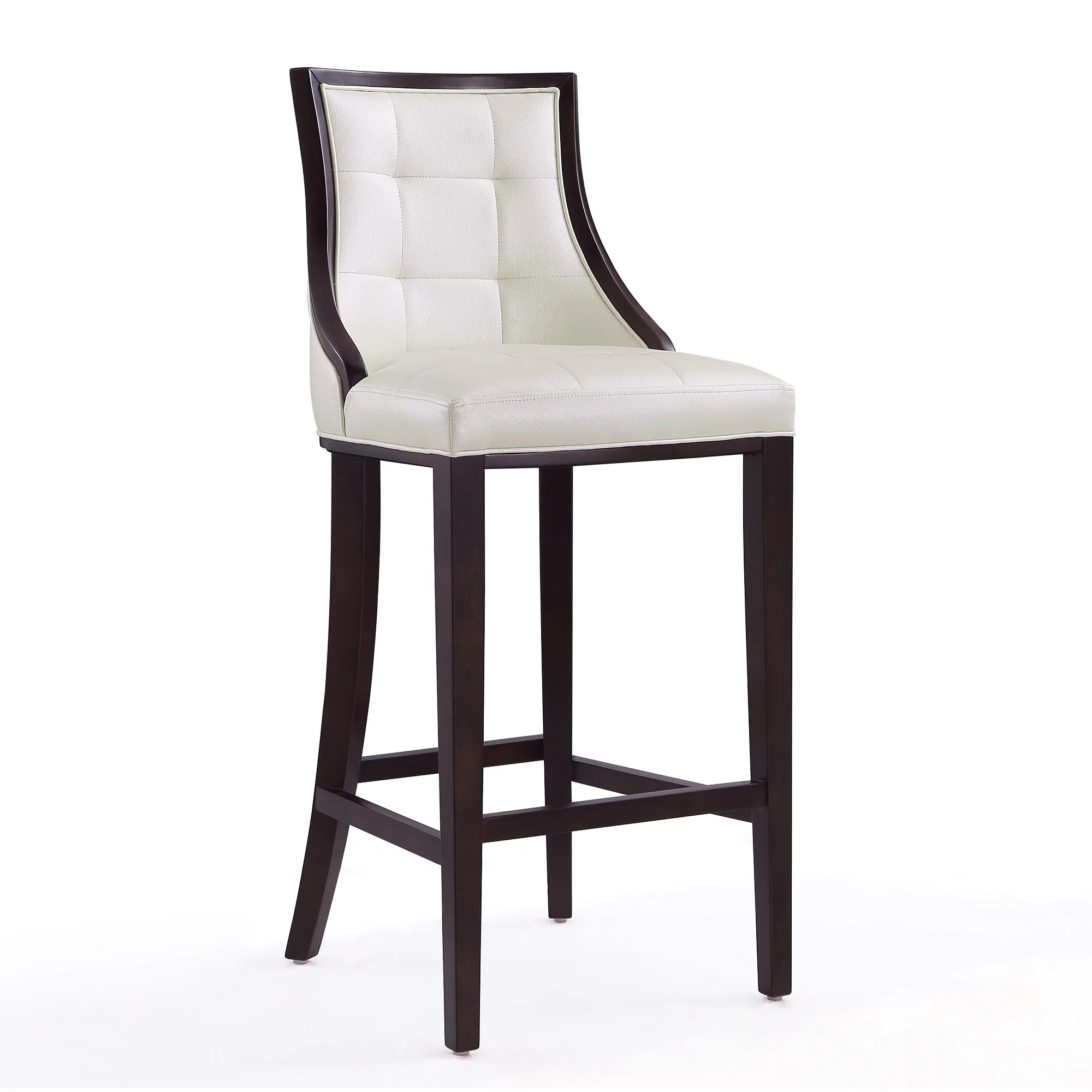 Fifth Avenue Bar Stool in Pearl White and Walnut (set of 2) - Image 4