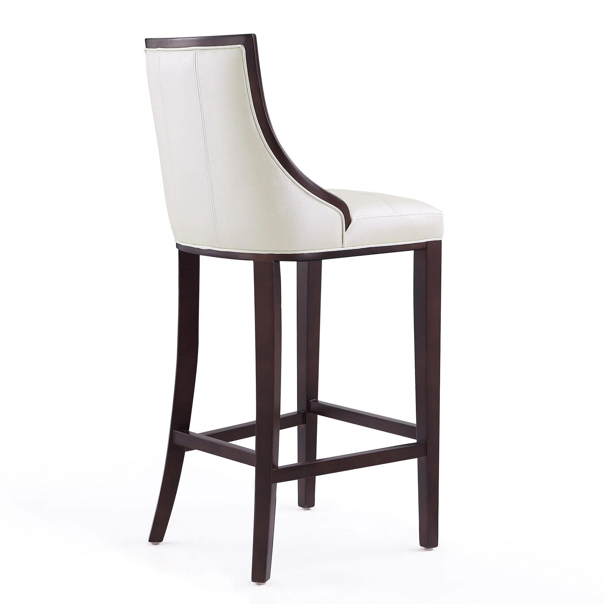 Fifth Avenue Bar Stool in Pearl White and Walnut (set of 2) - Image 7