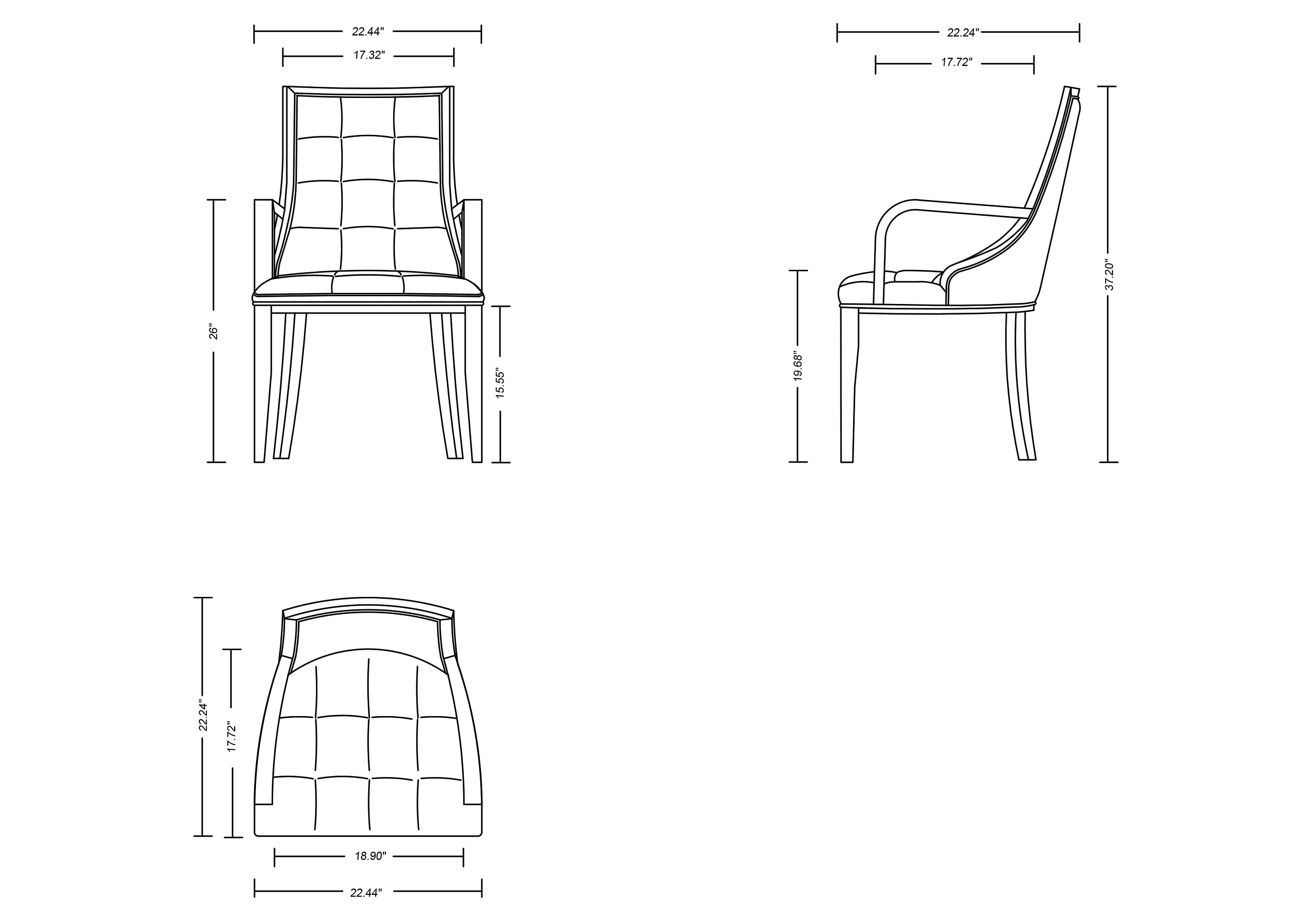 Fifth Avenue Faux Leather and Velvet Dining Armchair in Tan and Walnut - Image 3