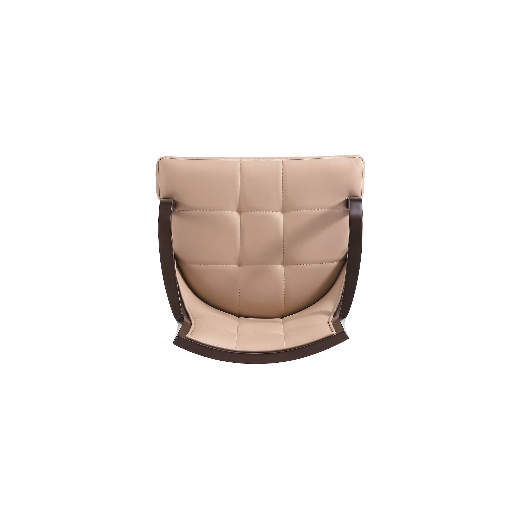 Fifth Avenue Faux Leather and Velvet Dining Armchair in Tan and Walnut - Image 8