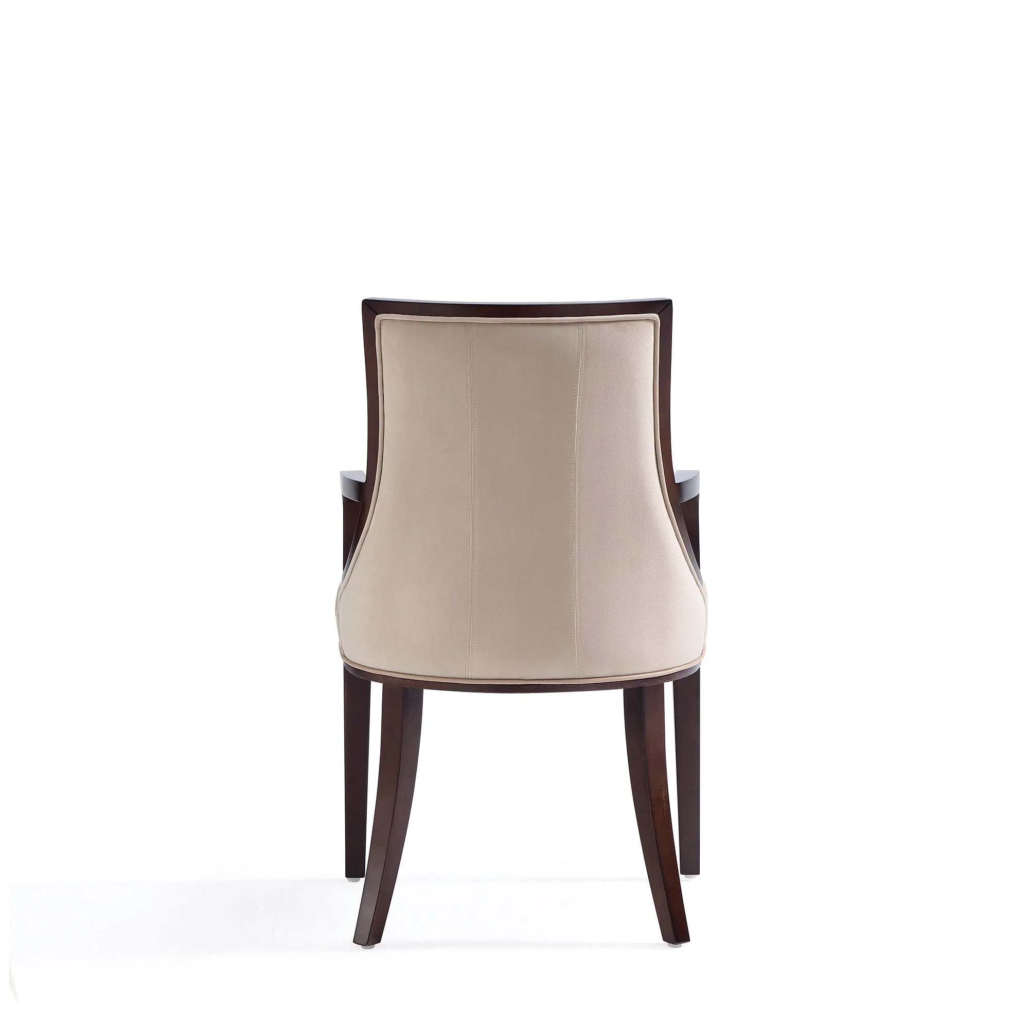 Fifth Avenue Faux Leather and Velvet Dining Armchair in Tan and Walnut (set of 2) - Image 7