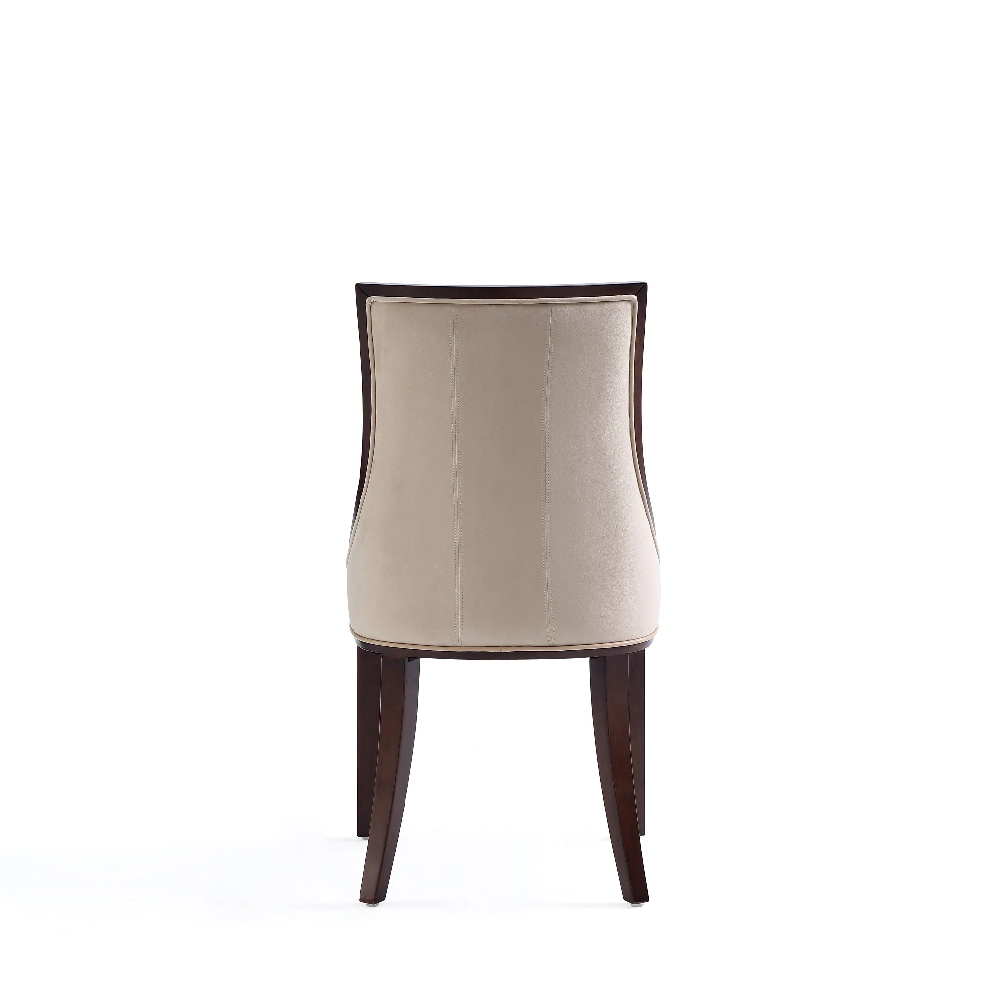 Fifth Avenue Faux Leather and Velvet Dining Chair in Tan and Walnut (set of 4) - Image 8