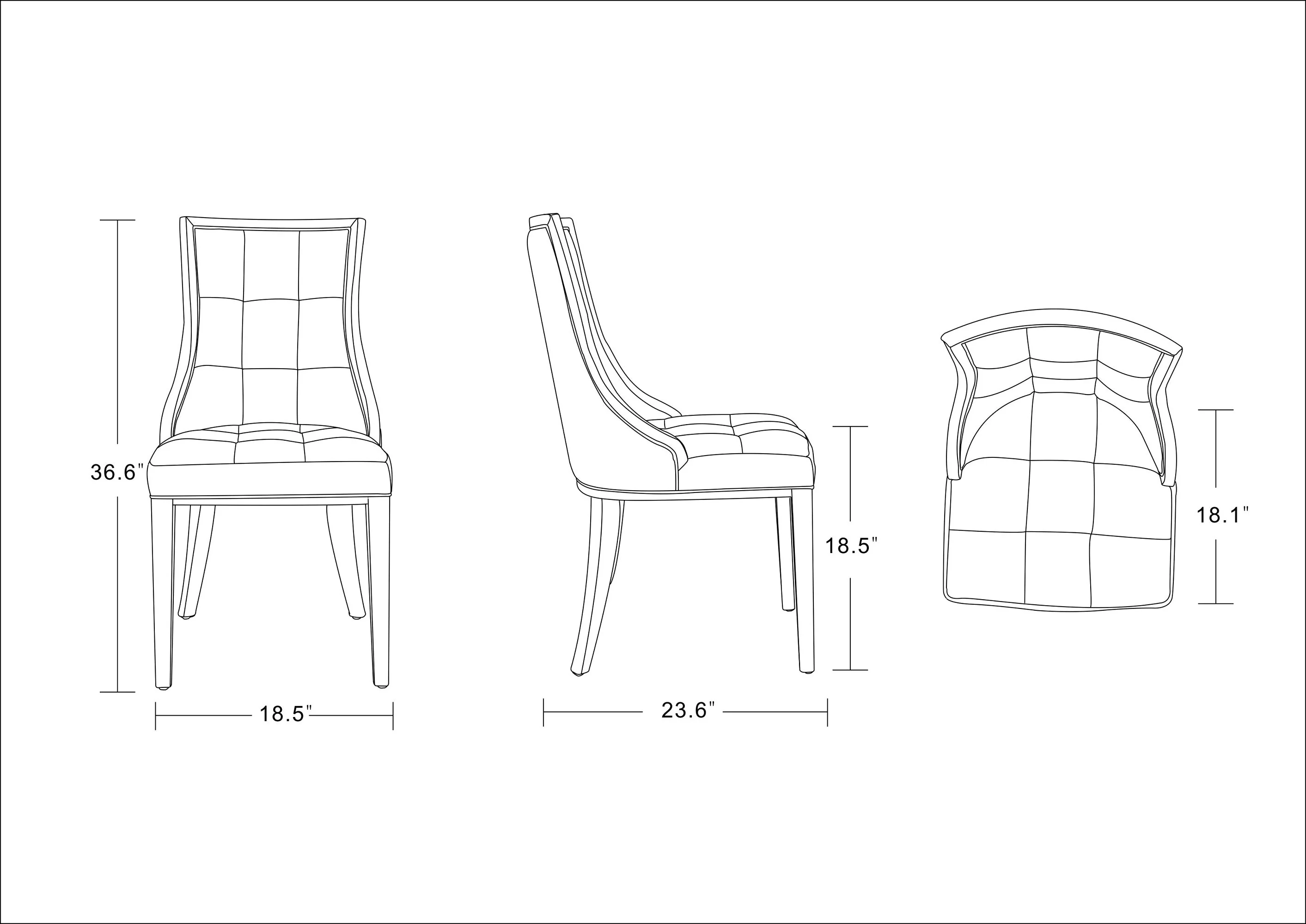 Fifth Avenue Faux Leather and Velvet Dining Chair (Set of Two) in Tan and Walnut - Image 3