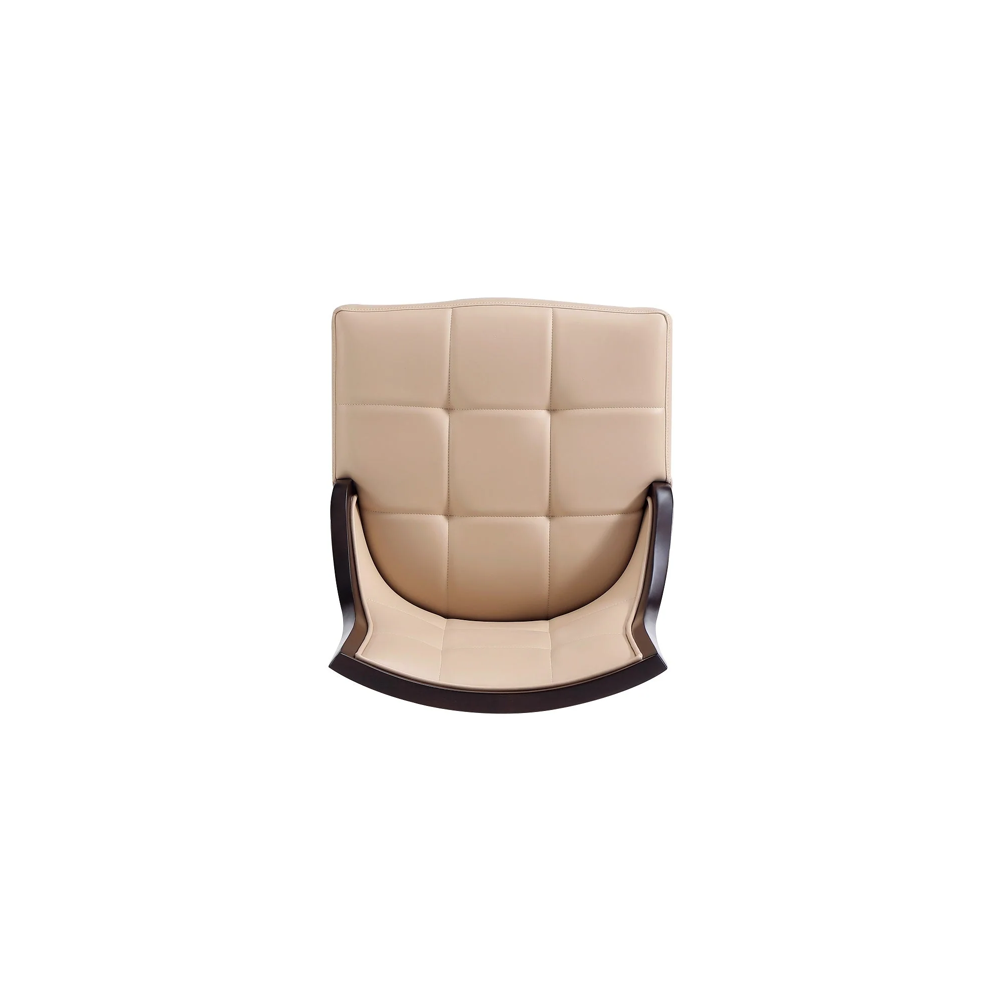 Fifth Avenue Faux Leather and Velvet Dining Chair (Set of Two) in Tan and Walnut - Image 9
