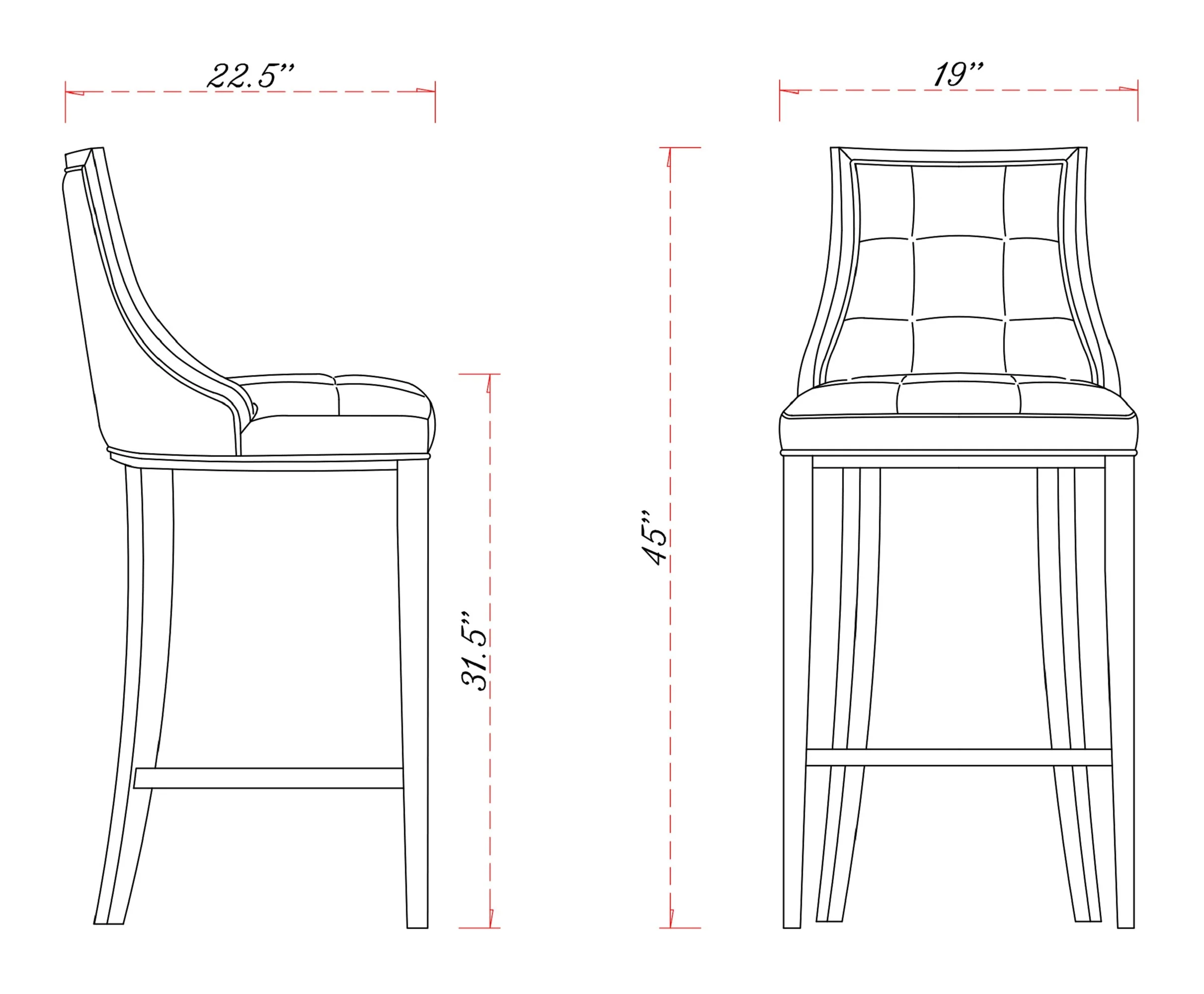 Fifth Avenue Faux Leather Barstool in Pebble Grey (set of 2) - Image 3