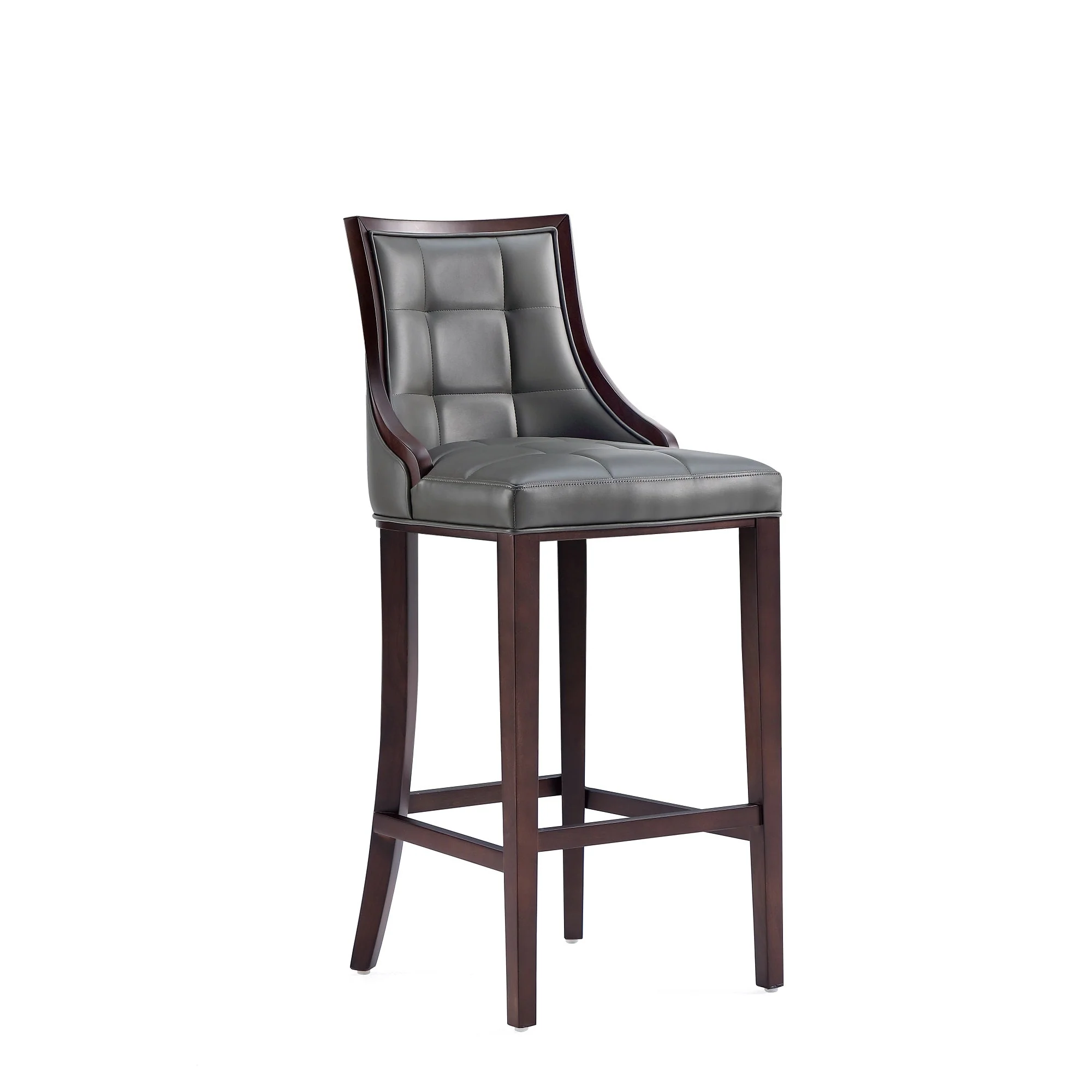 Fifth Avenue Faux Leather Barstool in Pebble Grey (set of 3) - Image 4