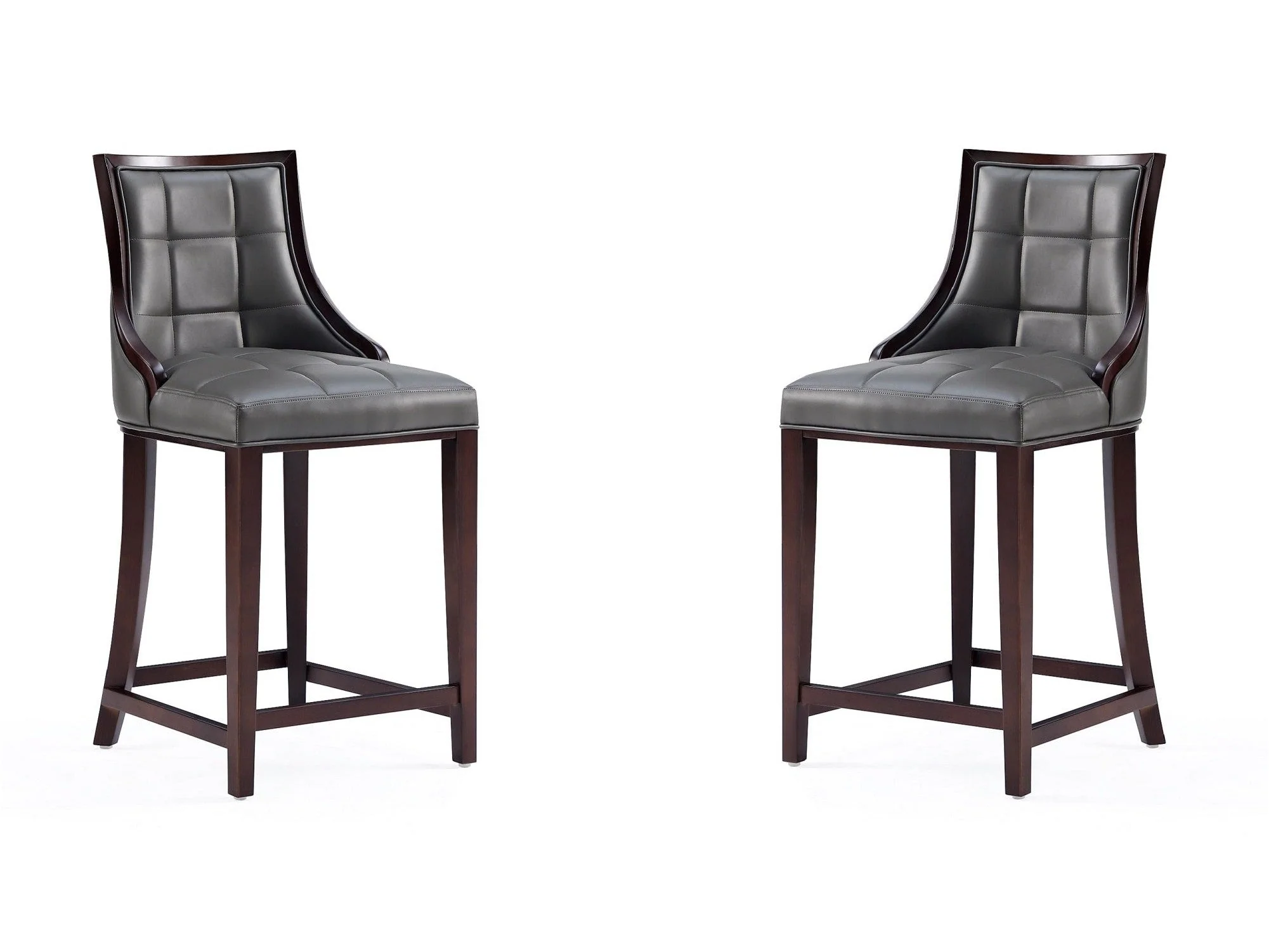 Fifth Avenue Faux Leather Counter Stool in Pebble Grey (set of 2)