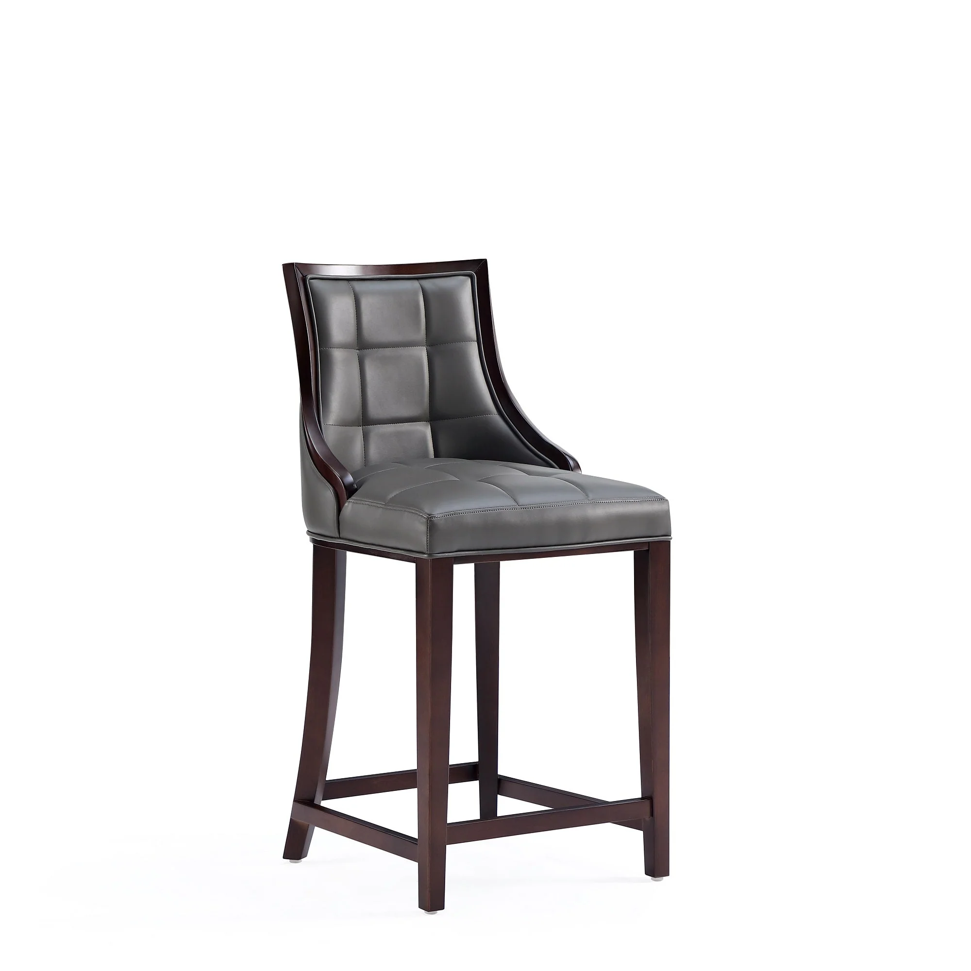 Fifth Avenue Faux Leather Counter Stool in Pebble Grey (set of 2) - Image 4