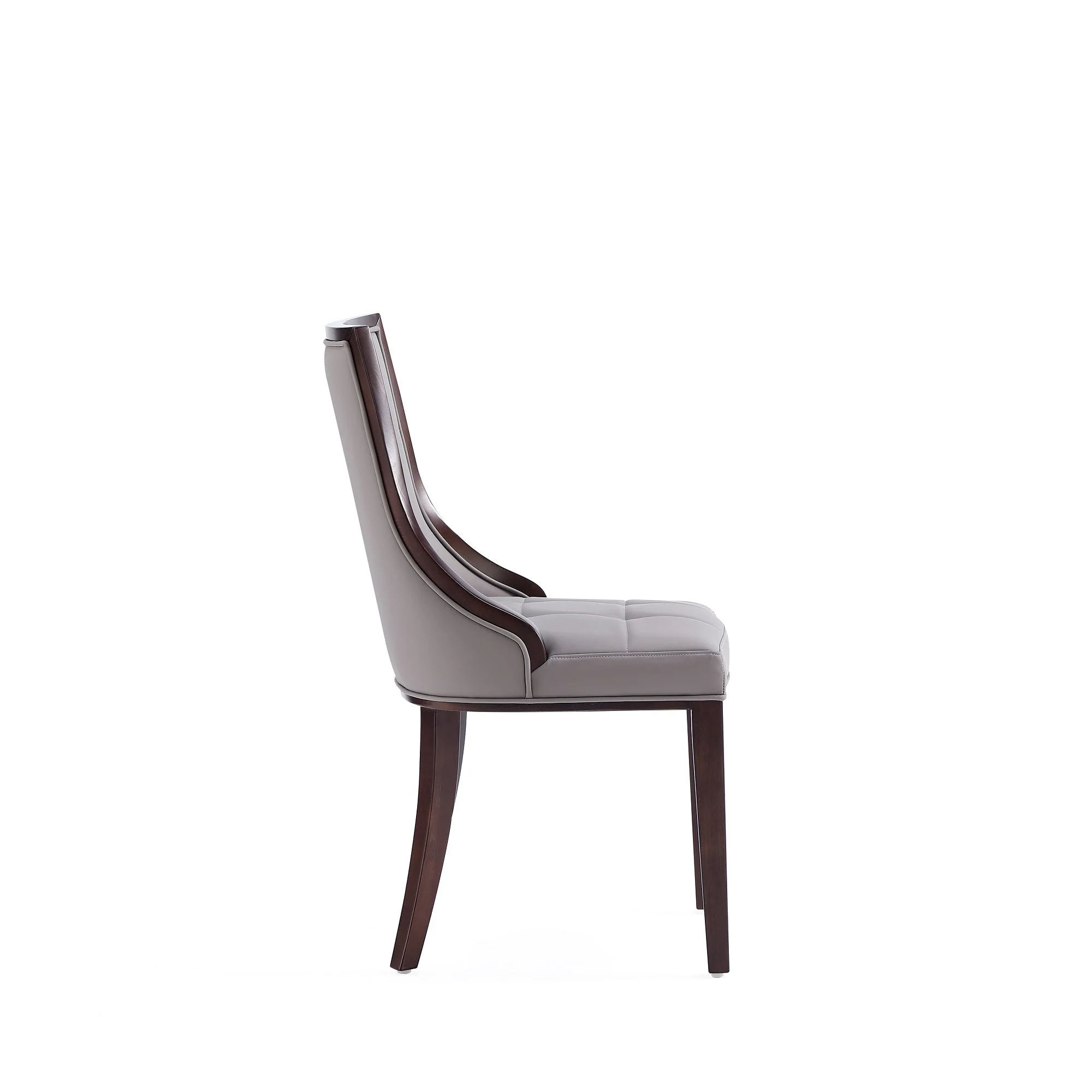 Fifth Avenue Faux Leather Dining Chair in Grey and Walnut (set of 4) - Image 6