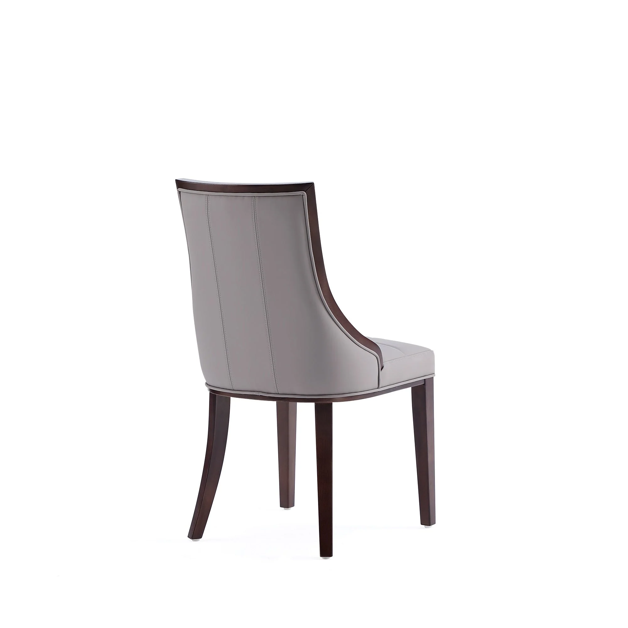 Fifth Avenue Faux Leather Dining Chair in Grey and Walnut (set of 4) - Image 7