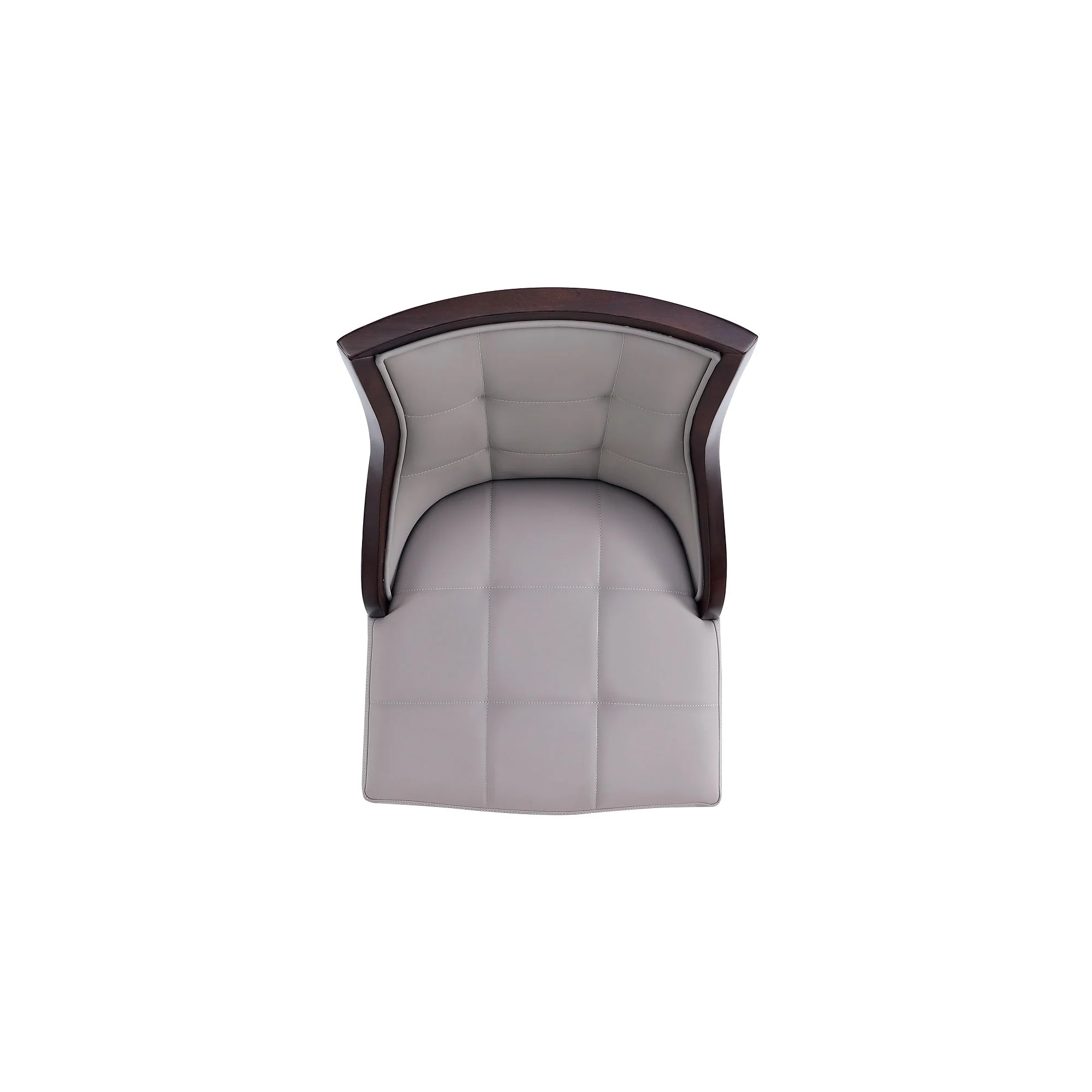 Fifth Avenue Faux Leather Dining Chair in Grey and Walnut (set of 4) - Image 9