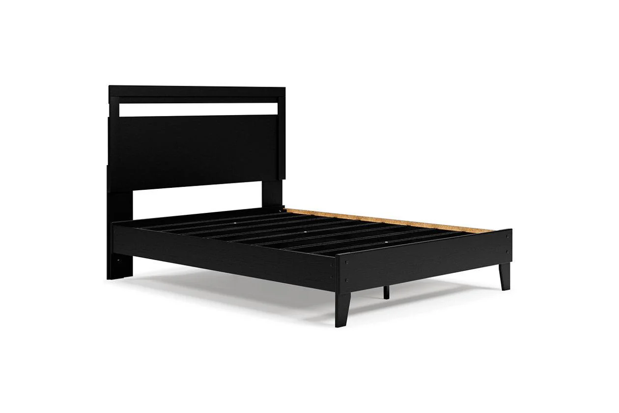 Finch Black/Brown Queen Panel Platform Bed - Image 2