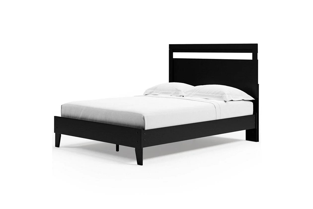Finch Black/Brown Queen Panel Platform Bed - Image 4