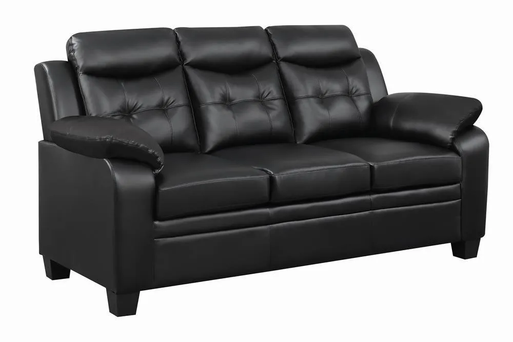 Finley Black Tufted Upholstered Sofa - Image 3