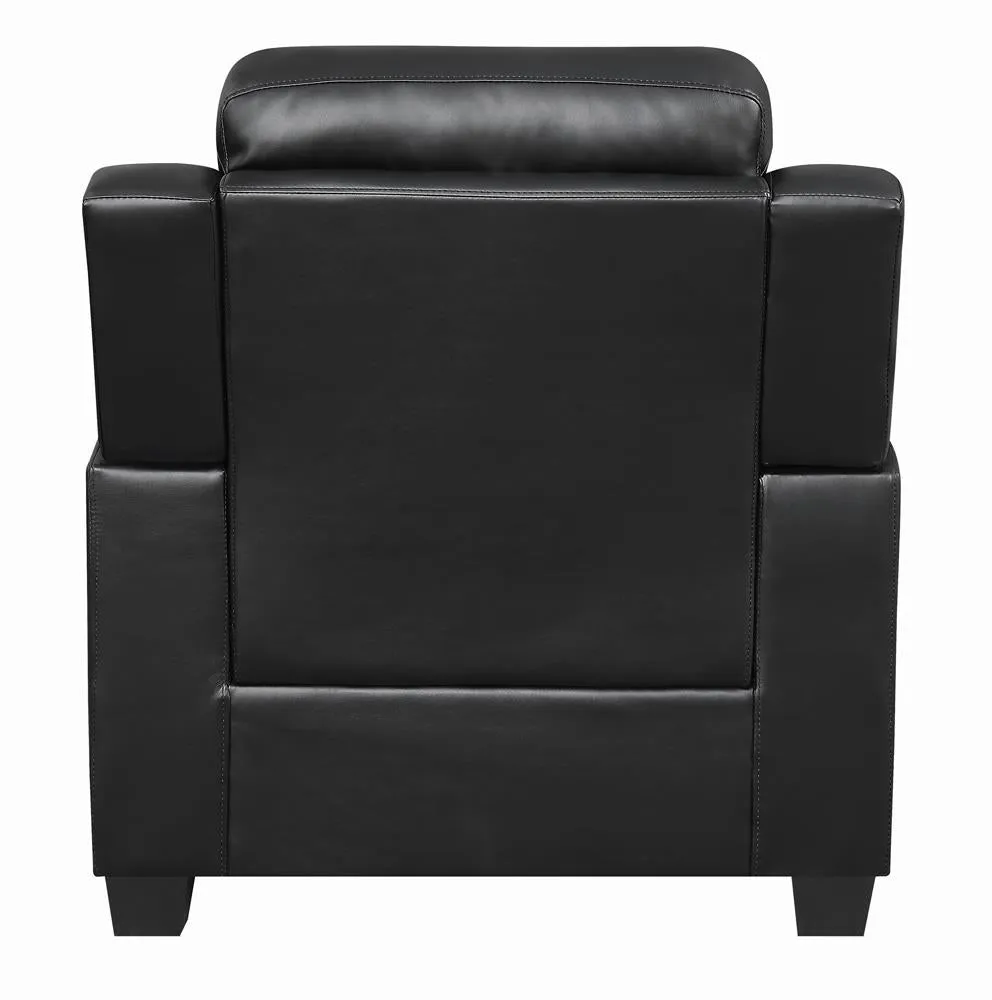 Finley Black Upholstered Padded Arm Tufted Living Room Set - Image 12