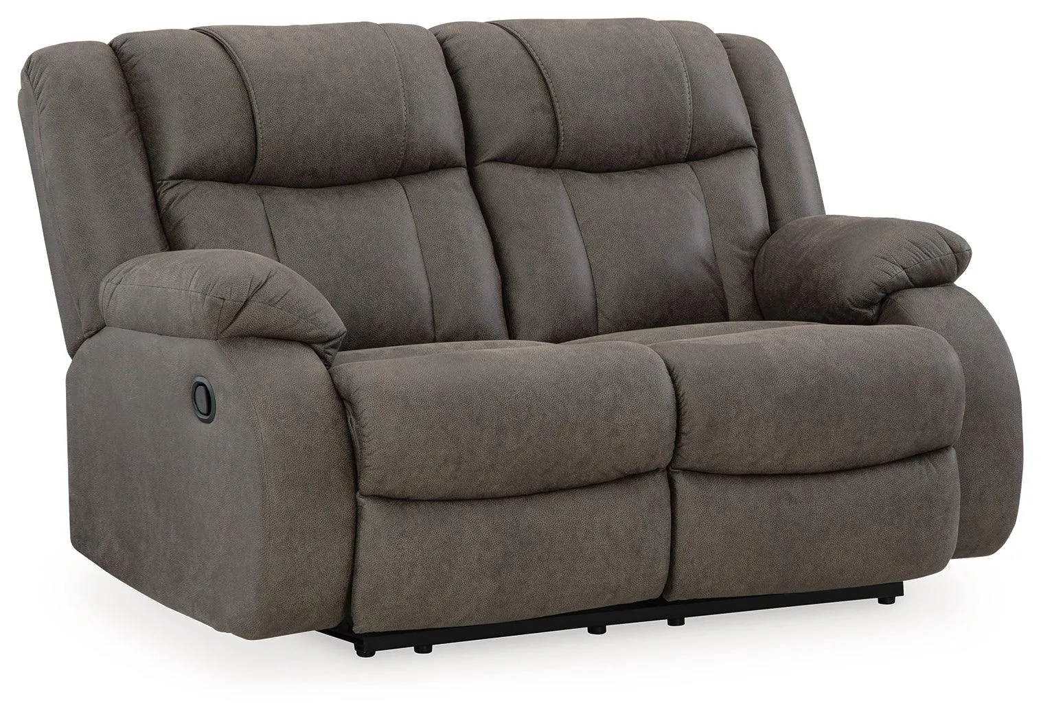 First Base Gunmetal Manual Reclining Loveseat - Image 2