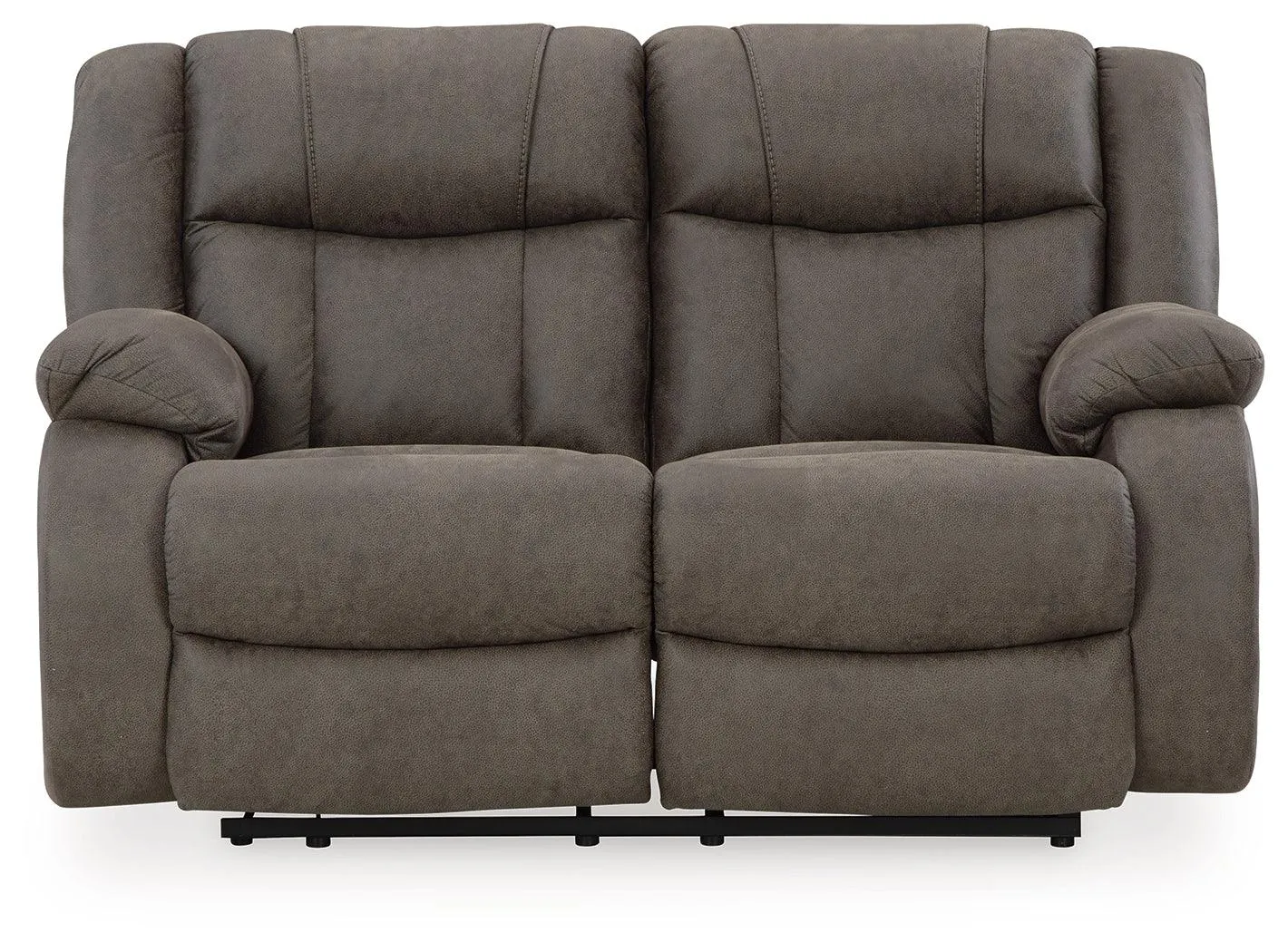First Base Gunmetal Manual Reclining Loveseat - Image 4