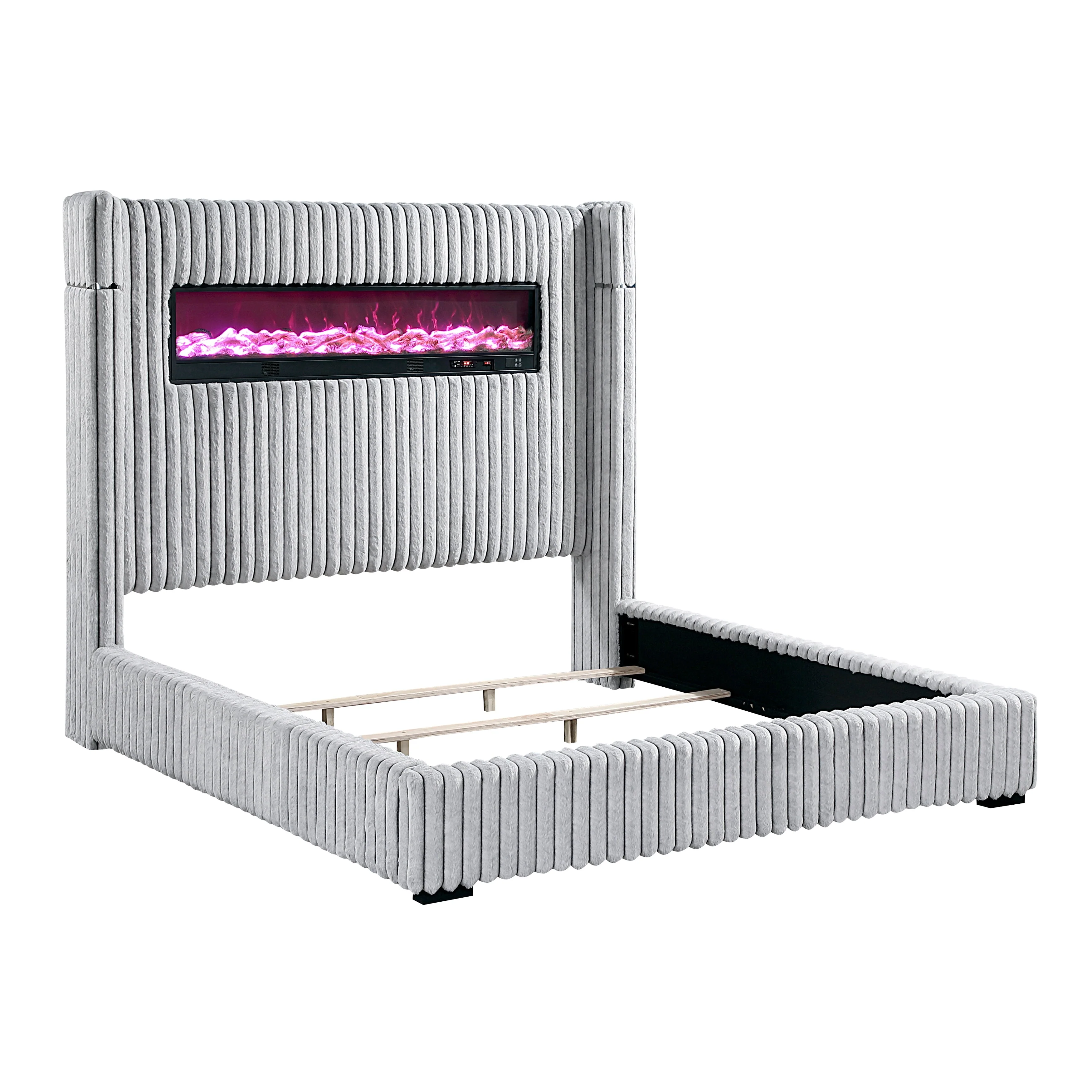 Fitzroy Gray Upholstered Queen Bed - Image 4