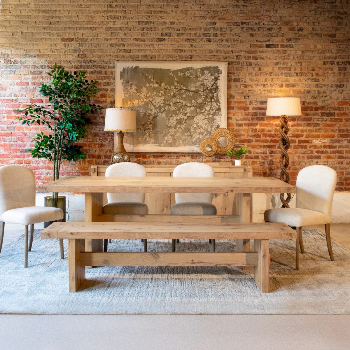 Flagstaff 85" Dining Table in Natural Distressed Oak - Image 3