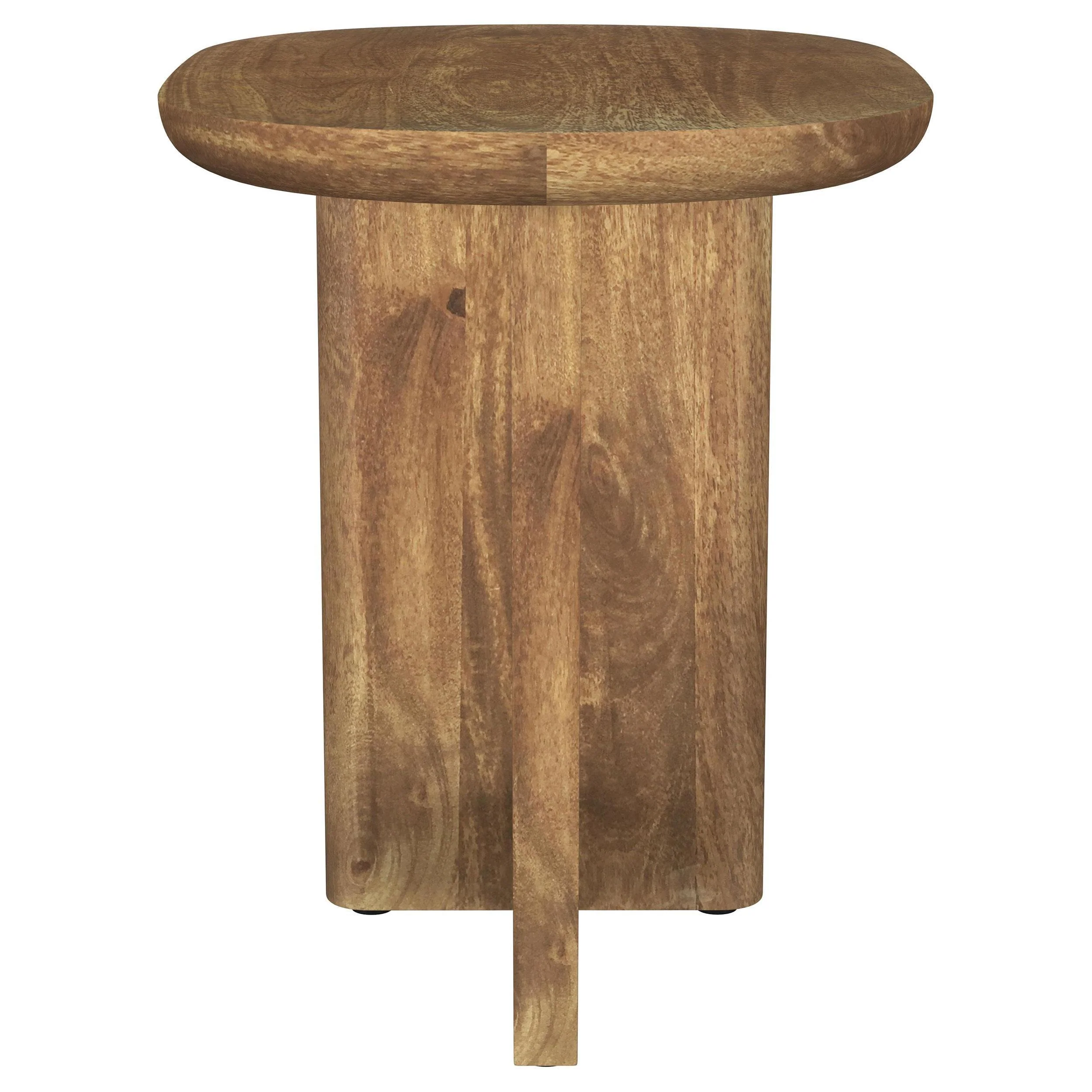 Fletcher Brown Round Solid Mango Wood Accent Side Table - Image 2