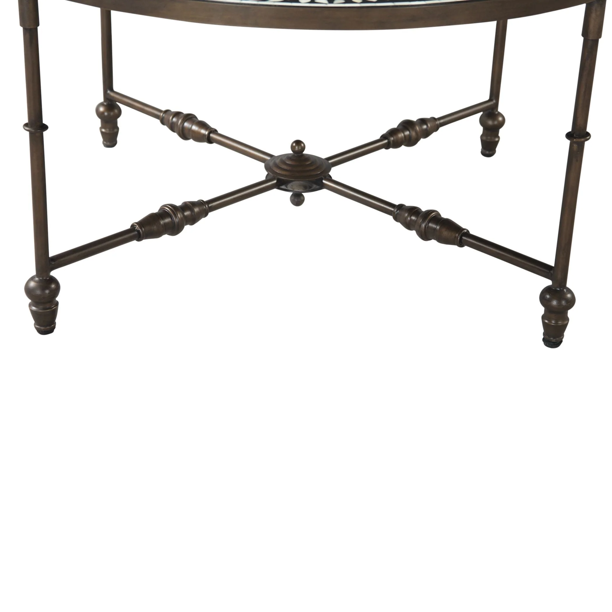 Fleur 40" Coffee Table with Floral Horn Inlay and Iron - Image 4