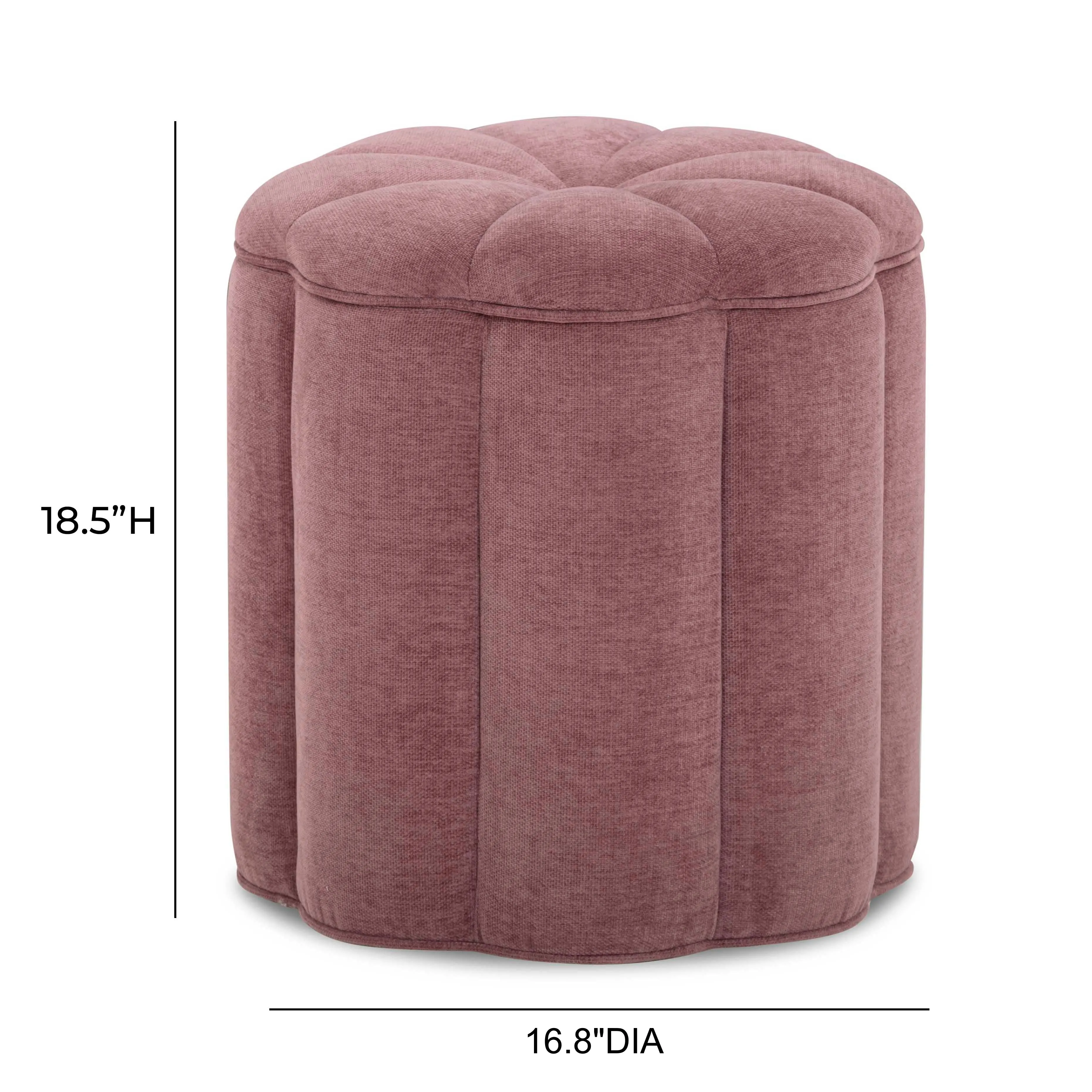 Fleur Textured Velvet Storage Ottoman - Image 5