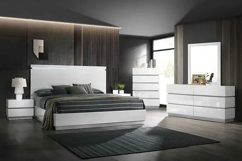 Florence White Platform Bedroom Set