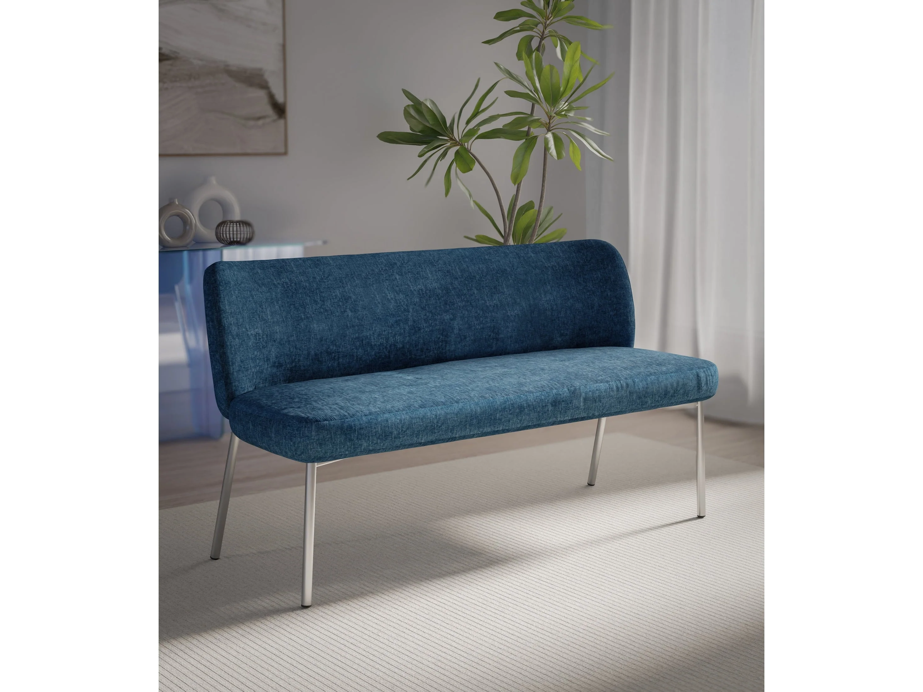 Fomo Azure Upholstered Bench