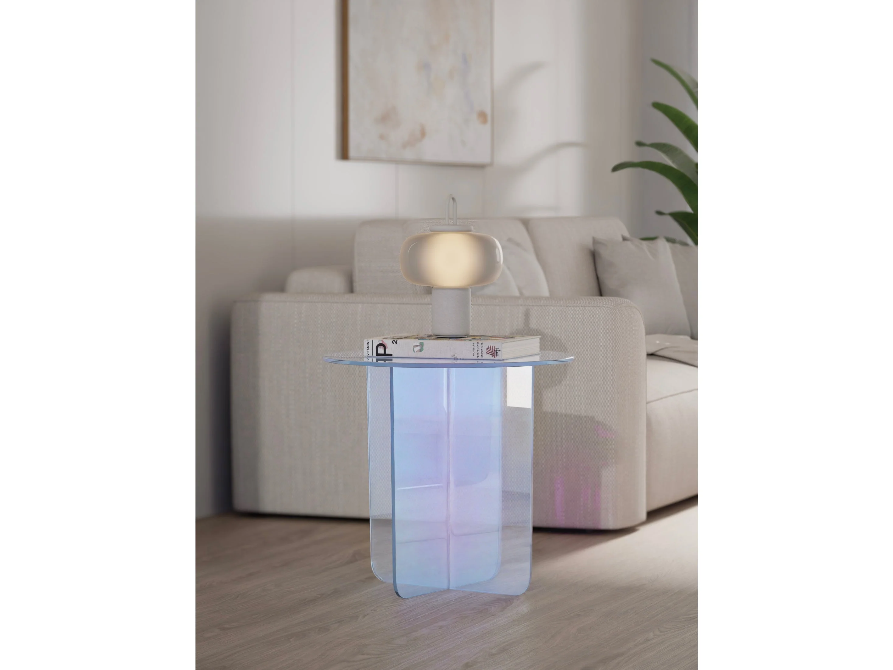 Fomo Iridescent Glass Large End Table