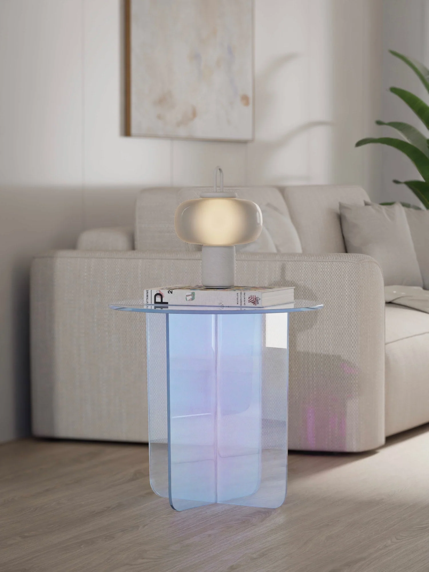 Fomo Iridescent Glass Large End Table - Image 2