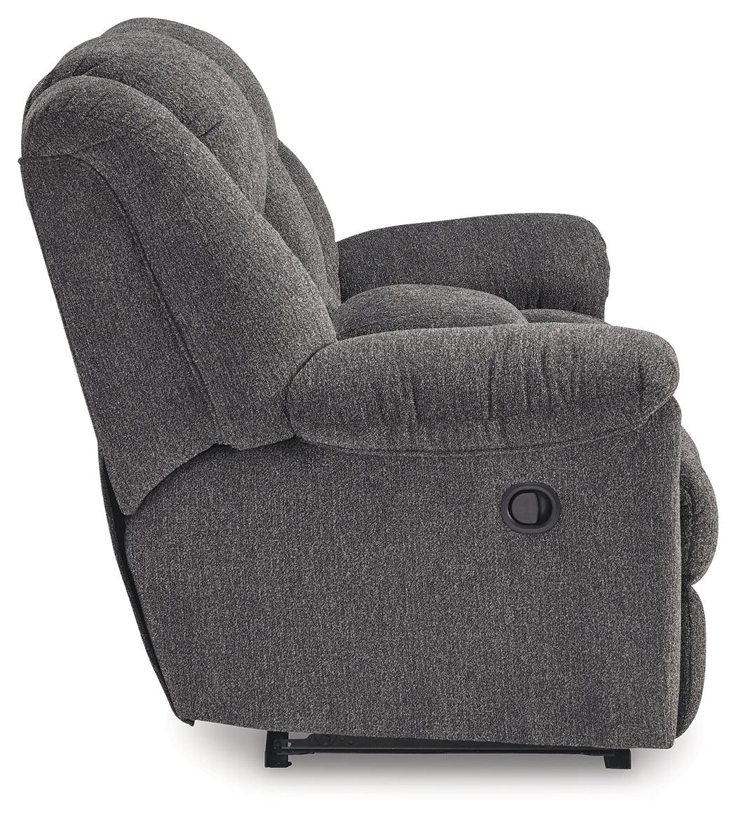 Foreside Charcoal Performance Fabric Manual Loveseat with Console - Image 4