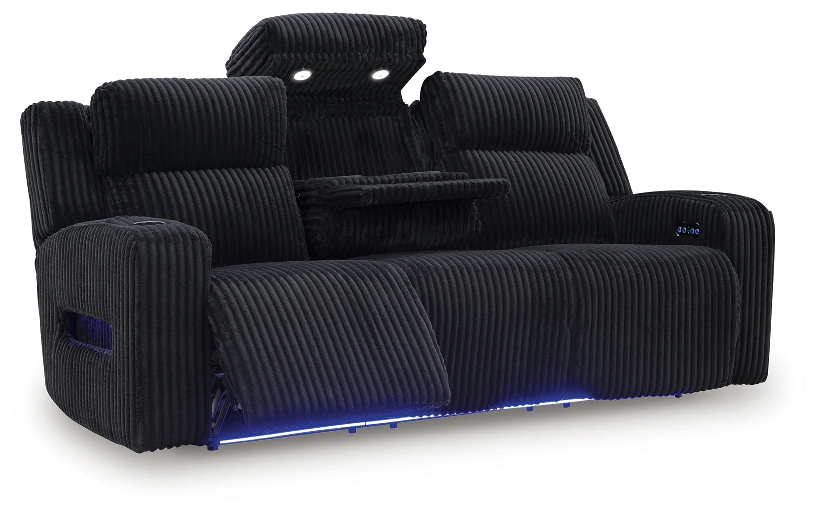 Forest Lake Black Dual Power Reclining Sofa - Image 3