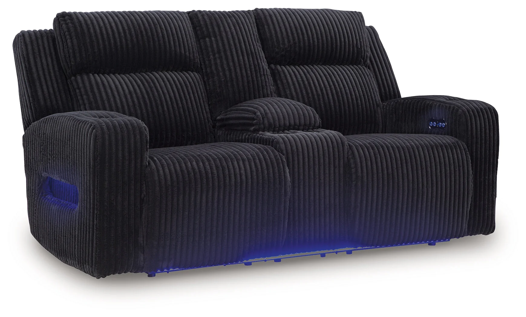 Forest Lake Black Power Reclining Loveseat with Console - Image 2