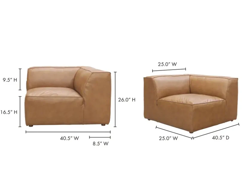 Form Corner Chair Sonoran Tan Leather - Image 8