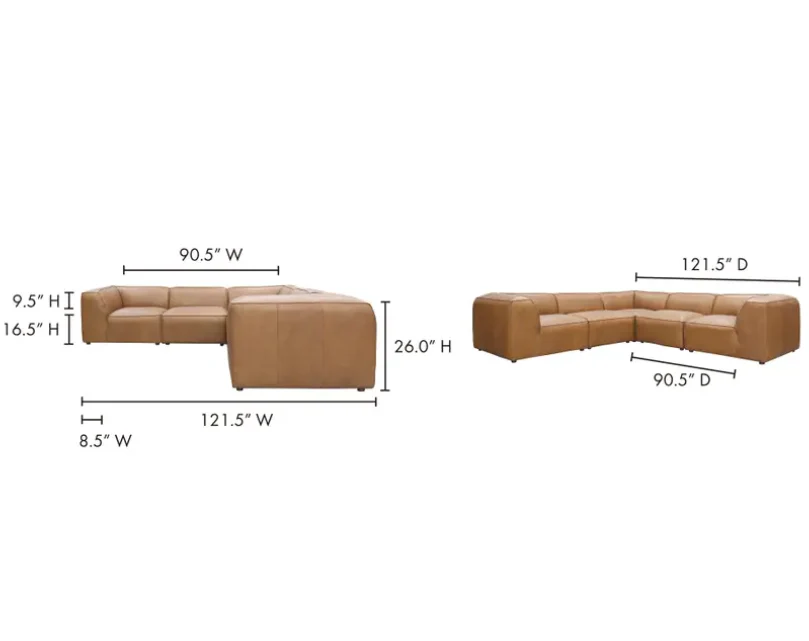 Form Dream Modular Sectional Sonoran Tan Leather - Image 7