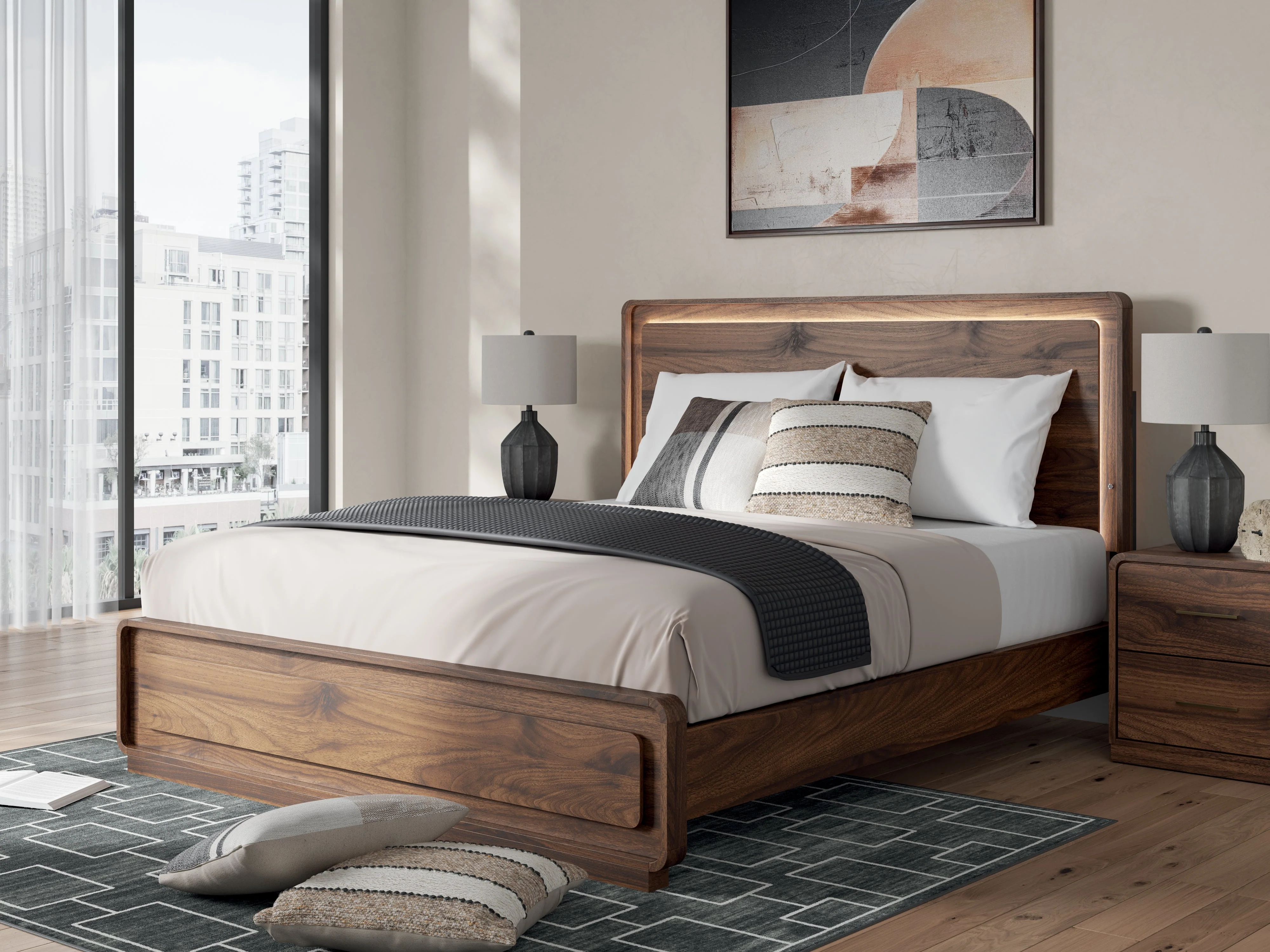 Fortlorn Walnut Brown California King Panel Bed - Image 2