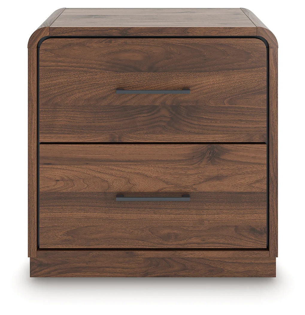 Fortlorn Walnut Brown King Panel Bed, Dresser and Nightstand - Image 18