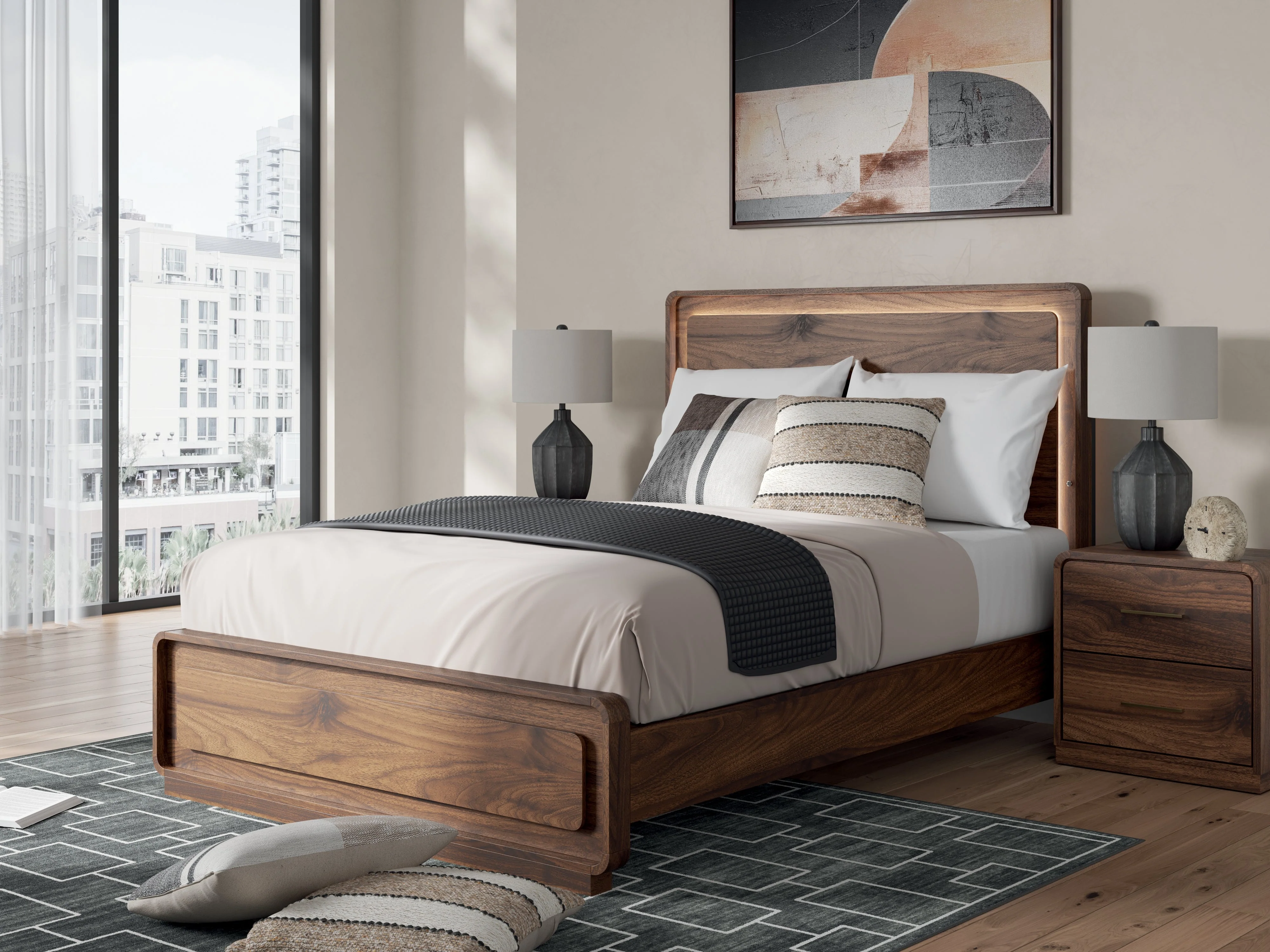Fortlorn Walnut Brown Queen Panel Bed, Dresser, Mirror and Nightstand - Image 26