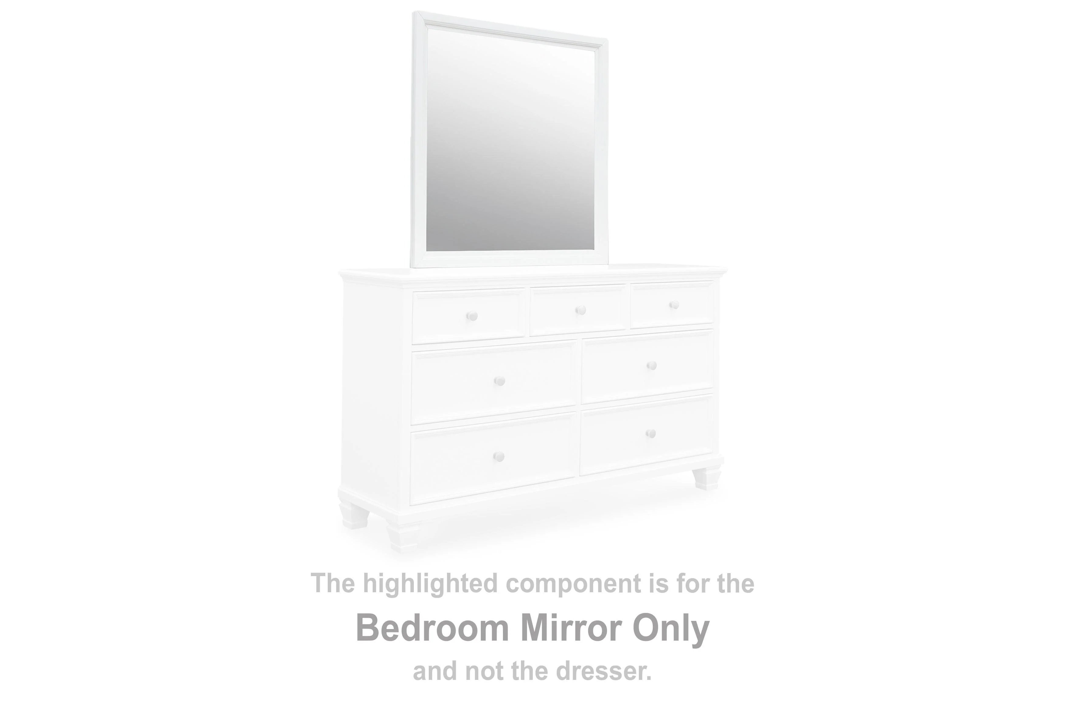 Fortman White Bedroom Mirror (Mirror Only) - Image 2