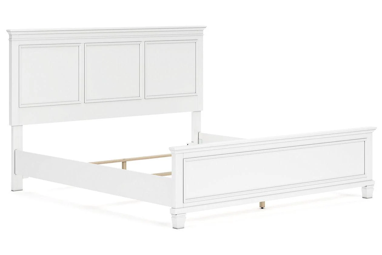 Fortman White King Panel Bed - Image 2