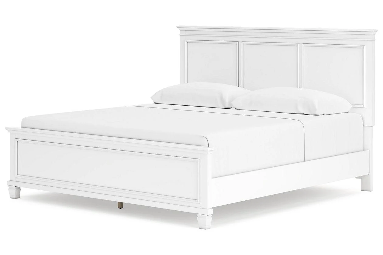 Fortman White King Panel Bed - Image 3