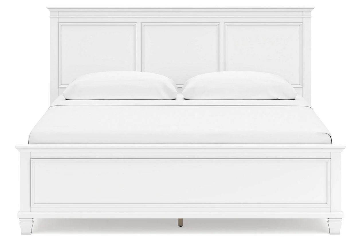 Fortman White King Panel Bed - Image 4