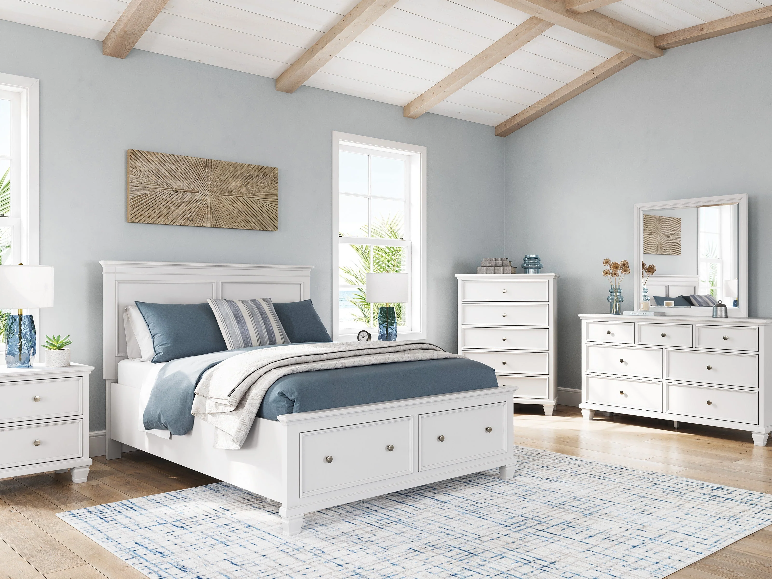 Fortman White Panel Storage Bedroom Set