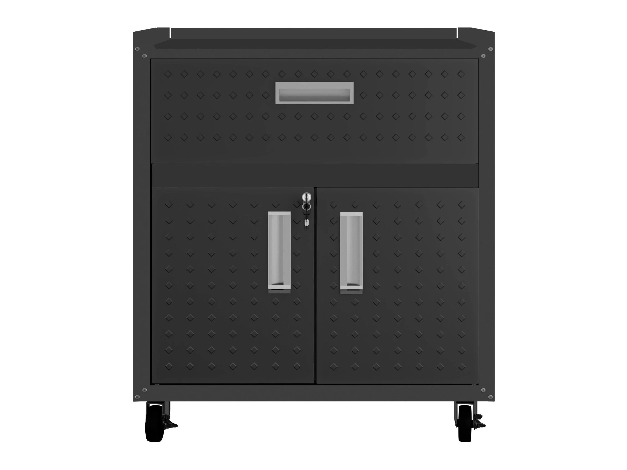 Fortress 31.5" Mobile Garage Cabinet with Drawer and Shelves in Charcoal Grey